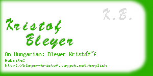 kristof bleyer business card